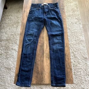Levi’s 510 Super Skinny Jeans in dark blue wash 
Size 29 x 29
29 waist 29 length